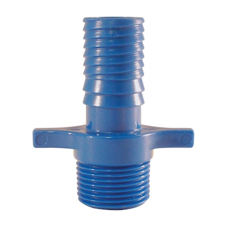 Blue Twisters 1 in. Insert x 0.75 in. Dia. MPT Polypropylene Male Adapter, Blue 4814703